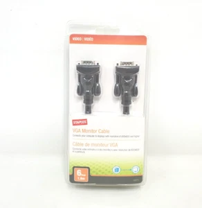 Staples 18771 6ft VGA Monitor Extension Cable Monitor Cord Plug LCD TV NEW - Picture 1 of 2