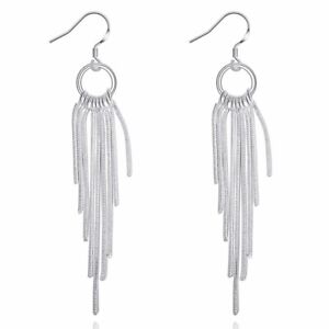 925 sterling Silver chain Earrings charms for women wedding cute party lady