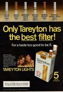 1980 Vintage Print Ad Only Tareyton has the best filter! Lights Man Woman Smoke - Picture 1 of 2