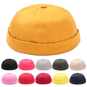 Summer Cotton Brimless Adjustable Baseball Cap Beanie Hat Hip Hop Snapback Cap - Picture 1 of 22