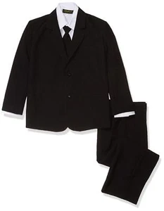 Rafael Boys' Classic Fit Formal Dress Suit Set (16) Black - Picture 1 of 2