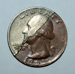 180d. A 1965 WASHINGTON QUARTER PARTIAL MISSING CLAD LAYER OBVERSE ERROR - Picture 1 of 2