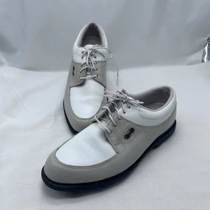Zapatos de golf FJ FootJoy DryJoys para mujer talla 7,5 M blanco tostado picos suaves usados en excelente estado 99195 - Imagen 1 de 11