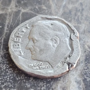 Roosevelt Dime Cud Die Break Damage Mint Error Significant Damage And Errors - Picture 1 of 12