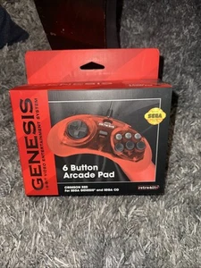 Retro-Bit Official Sega Genesis 6-Button Controller Pad for Sega Genesis - Red - Picture 1 of 2