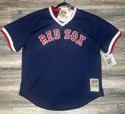 正品 Mitchell & Ness 波士顿红袜队 #9 Ted Williams 1990 美国职棒大联盟球衣复古 — 第 1/4 张图片