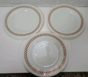 Vintage pyrex tableware by corning 6.75 Inch Plates set of 3, Waffle House. - Picture 1 of 5