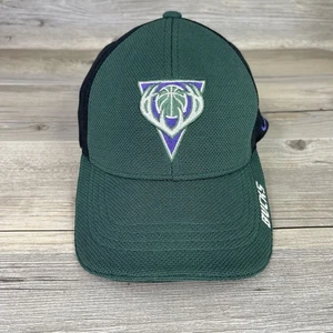 Vintage Milwaukee Bucks Hat Cap Nike Team Flex Fit Jersey Knit Green Black NBA - Picture 1 of 10