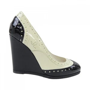 CHANEL Pumps Women's Size 36.5 Black Leather - Picture 1 of 6