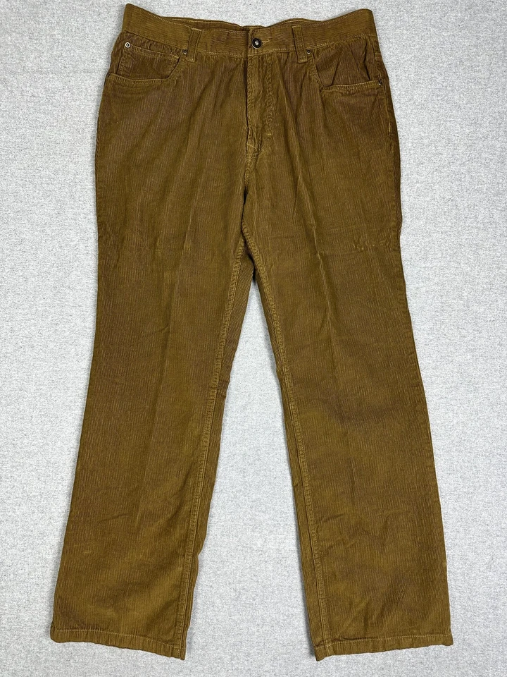 Pantalones de pana Bob Timberlake para hombre 34x30 marrón 5 bolsillos pierna recta algodón Foto 1 de 4