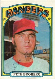 PETE BROBERG - KRUG - TEXAS RANGERS - 1972 TOPPS #64 - HANDSIGNIERT - Bild 1 von 2