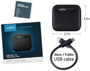 Crucial X6 2TB Portable External SSD (CT2000X6SSD9) - Picture 1 of 1