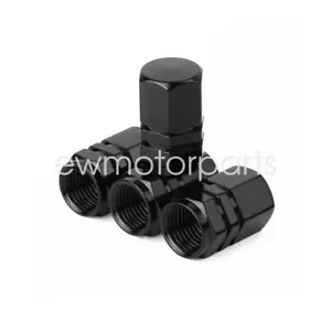 4pcs Black Aluminum Motorcycle Wheel Tire Valve Stem Caps For Harley Davidson - Picture 1 of 5