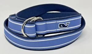 Belt Vineyard Vines XXL Fits up to 50" Whale Logo Canvas D Ring Belt Light Blue - Picture 1 of 7