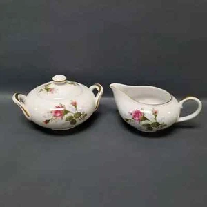 Vintage MOSS ROSE Sango Japan Sugar bowl creamer pitcher antique - Picture 1 of 3