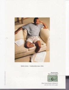 Rare 1989 Quincy Jones Print-Ad/ American Express "Cardmember since 1964" - Picture 1 of 1