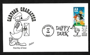 #3306a-33c Cartoon Character Daffy Duck- Shadow FDC  - Picture 1 of 2