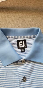 FOOTJOY LISLE STRIPE GOLF POLO PERFORMANCE PRODRY SOLID PLACKET L - Picture 1 of 6