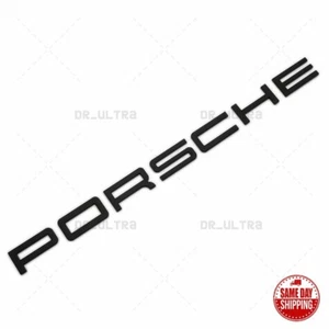 Matte Black P-O-R-S-C-H-E Letters Rear Badge Emblem Look Deck lid 958-559-687-02 - Foto 1 di 4