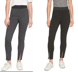 BANANA REPUBLIC Zip Front Ponte Leggings Dark Charcoal/Black (Size XL, XXL) NWT - Picture 1 of 16