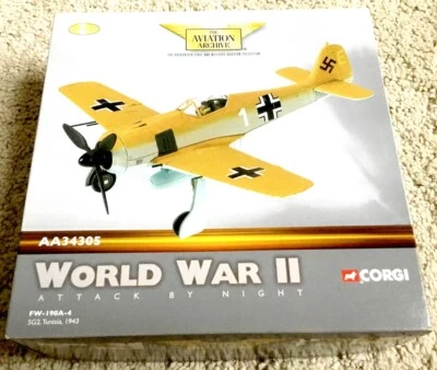 Corgi AA34305 1/72 Focke Wulf Fw190A-4 Tunisia Diecast Airplane - Ships USA - Image 1 of 4