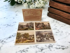 Currier and Ives 4 Colorized Lithographs American Homestead Museum Of New York - Picture 1 of 10
