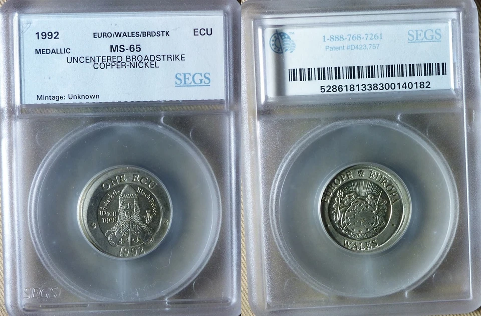 Error:Europa Pattern 1992 UK Ecu , Uncentered Broadstruck MS65 CT200 - Image 1 of 1