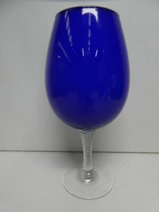 ART GLASS ITALIAN MID CENTURY VINTAGE BLUE GLASS COMPORT GOBLET BOWL - Picture 1 of 3
