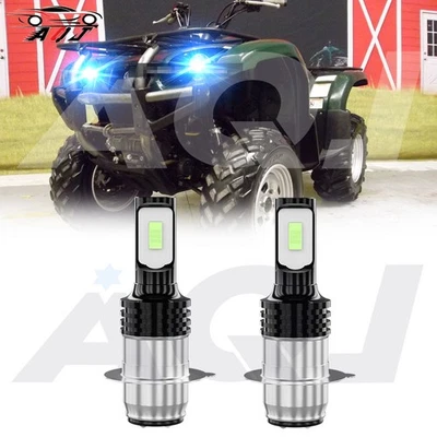 Fits Yamaha Grizzly 660 2002-2007 H6 P15D Headlight 8000K ICE BLUE Lights Kit Foto 1 de 4