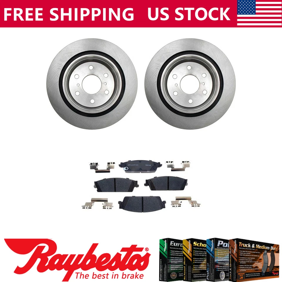 Juego de rotores de freno traseros + pastillas de freno de cerámica para Cadillac Escalade EXT 2007-2013 Foto 1 de 4