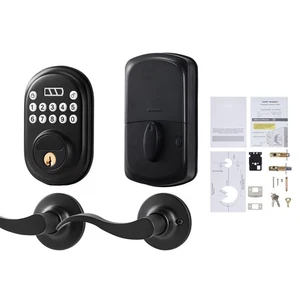Keyless Entry Door Lock with Handle Electronic Door Lock Password and Key - Foto 1 di 12
