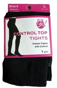 On The Go klassische Strumpfhose ~ schwarz Fuß Gr. L ~ 40 DEN ~ perfekt zum Tanzen - Bild 1 von 5