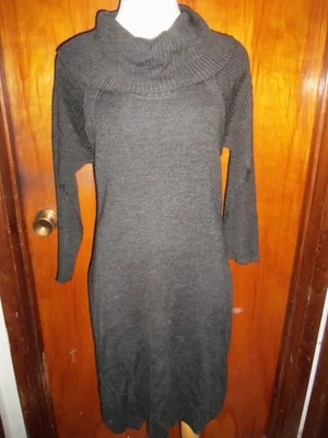 Macy's Tahari Thomas Charcoal Grey Cowl Neck Sweater Dress Size Medium M New NWT - Image 1 of 4