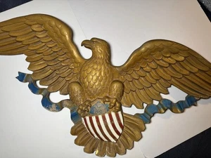 Vintage 1963 Syroco American Eagle Wandbehang Plakette 45" x 17" - Bild 1 von 15