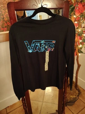 Camisa Pullover Vans Manga Larga Negra Niñas Talla Grande Nueva Foto 1 de 4