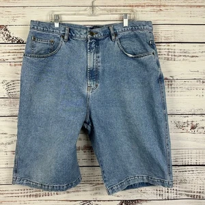 Mens VTG Utility Brand Medium Wash Denim Shorts Baggy 12" Relaxed Work Sz 40 - Picture 1 of 6