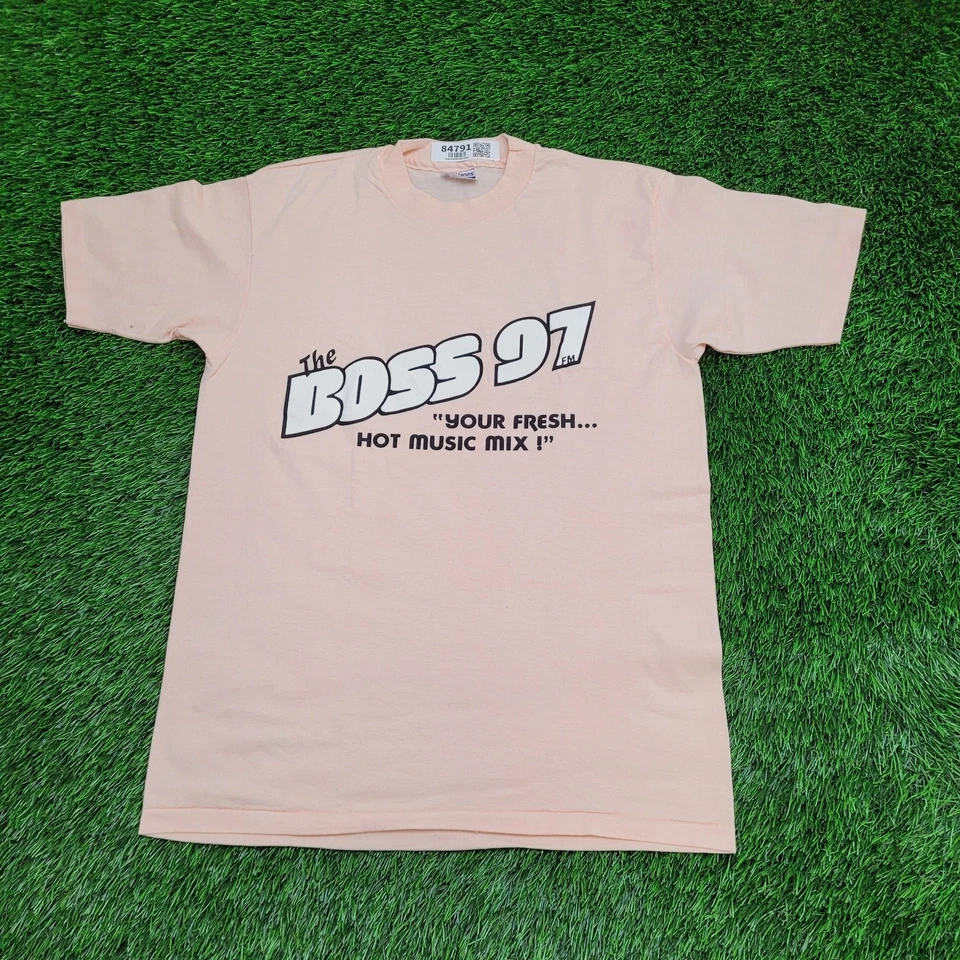Camisa Radio FM The-Boss-97 Años 80 De Colección Para Mujer L/XL 20x28 Melocotón Foto 1 de 4