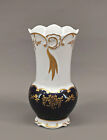 9140239 Porcelanowy wazon Weimar Kobalt Goldstaffage mid century wys. 18 cm