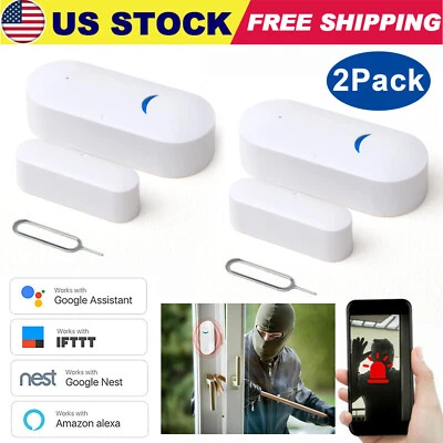 2 X Wireless Security Alarm Sensor System Home Window Door Burglar Alexa Google - Image 1 of 4
