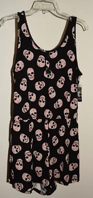 Nuevo Mujer Tórrido Súper Suave Dormir Pantalones Cortos Mameluco 0 Negro Tie Dye Calavera Grande 12 Foto 1 de 3