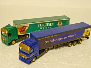 LOT DE 2 CAMIONS SEMI-REMORQUES PUBLICITAIRES DE BIÈRES    ÉCHELLE HO  N°97 - Picture 1 of 3