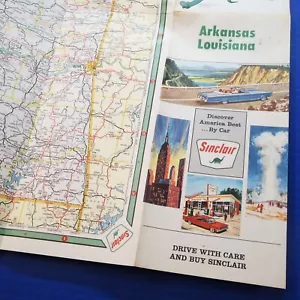ARKANSAS LOUISIANA • 1966 Sinclair Gasoline • Rand McNally Road Highway Map - Picture 1 of 7