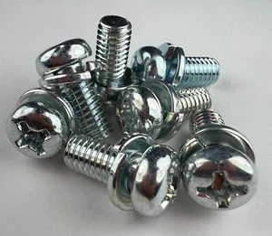 m6 x 1.0 JIS Pan Head Screws w/ Lock Washer - Zinc Plated - Made in Japan - Picture 1 of 17