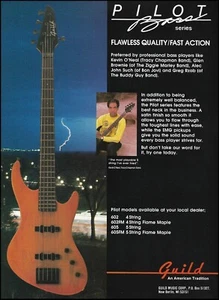 Bajo piloto Kevin O'Neal 1990 Guild serie 605 anuncio guitarra publicidad impresión - Imagen 1 de 3