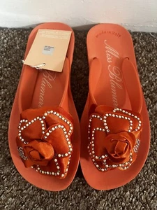 MISS BLUMARINE KIDS GIRLS ORANGE SLIPPERS SIZE EU 33-34 (UK 1-2 ) - Picture 1 of 6