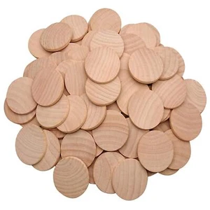 2 Inch Natural Wood Slices Unfinished Round Wood Coins for DIY Arts & Crafts ... - Picture 1 of 5