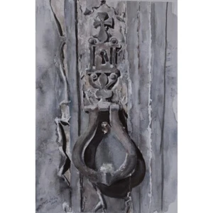 Acquerello artistico ORIGINALE paesaggio urbano vecchia porta 13,3x9" Tatiana Ilitzky - Foto 1 di 1