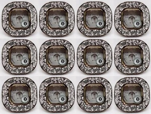 12 Bath Body Works BLACK GLITTER GEM SQUARE Scentportable Holder Unit Vent Clip - Picture 1 of 4