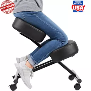 Ergonomic Kneeling Chair Adjustable Support Posture Heavy Duty Rolling Casters - Picture 1 of 6