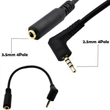 Angle 2.5mm 4Pole Male to 3.5mm Female Stereo Audio Jack Adapter Cable Headphone